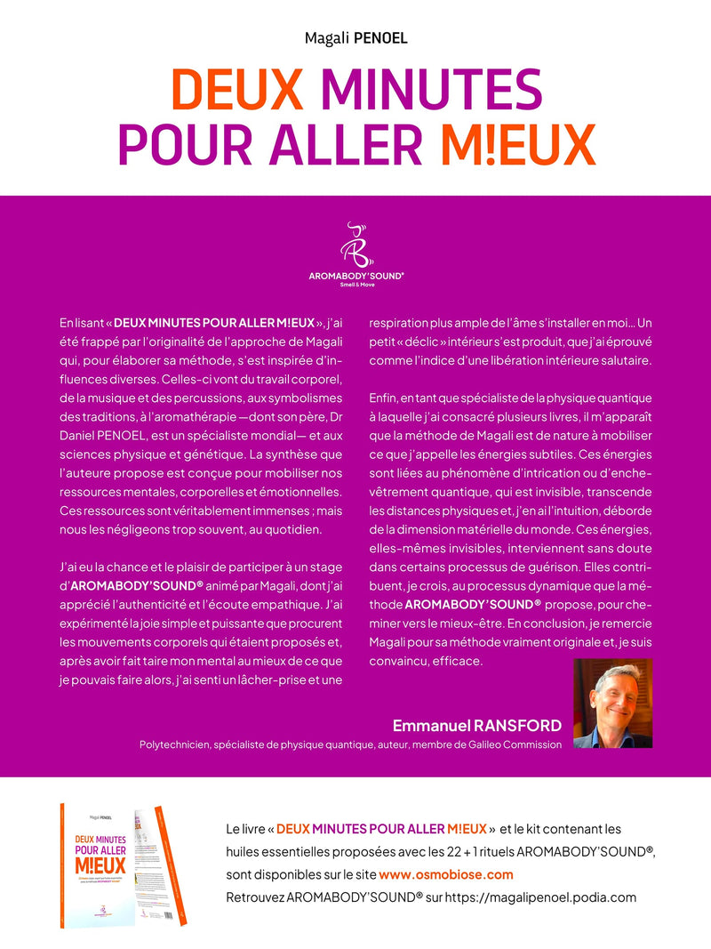 Livre : DEUX minutes pour aller M!EUX !  Avec AROMABODY&