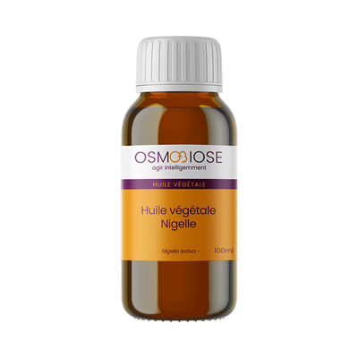 Huile végétale de Nigelle OB, graines : équilibre le système immunitaire et le microbiote, excipient actif.