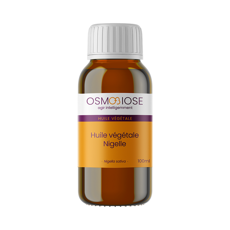 Huile végétale de Nigelle OB, graines : équilibre le système immunitaire et le microbiote, excipient actif.